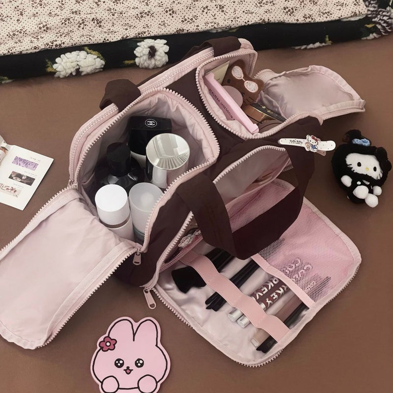 Toiletry Bag, Simple And Lightweight Large Wide Opening Toiletry Bag, Fluffy Cosmetic Bag Storage Bag, Travel Handbag - Image 1